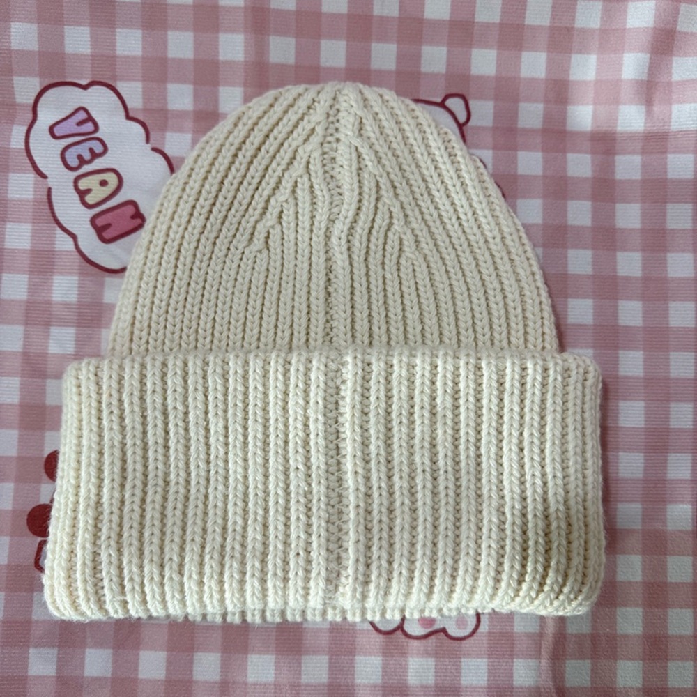 Acne Studios Knit Beanie White - Picture 3 of 5